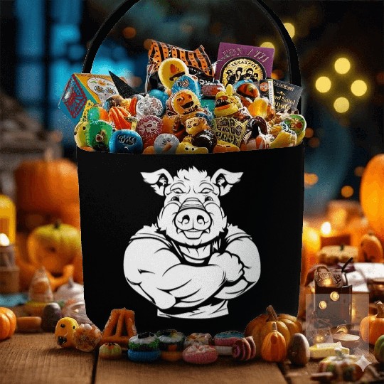 Workout Gym Pig Fabric Baskets