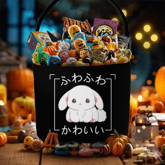 Yume Cute Bunny Chibi Pet Japanese Kanji Kawaii Ae Fabric Baskets