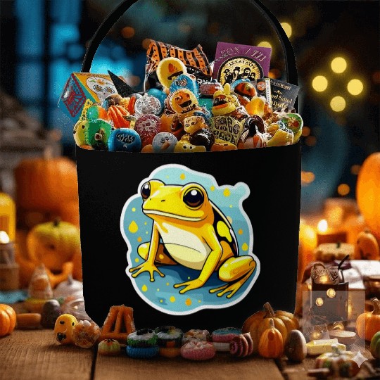 Golden Poison Frog Illustration Fabric Baskets