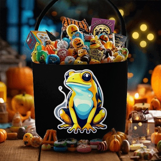 Golden Poison Frog Illustration Fabric Baskets