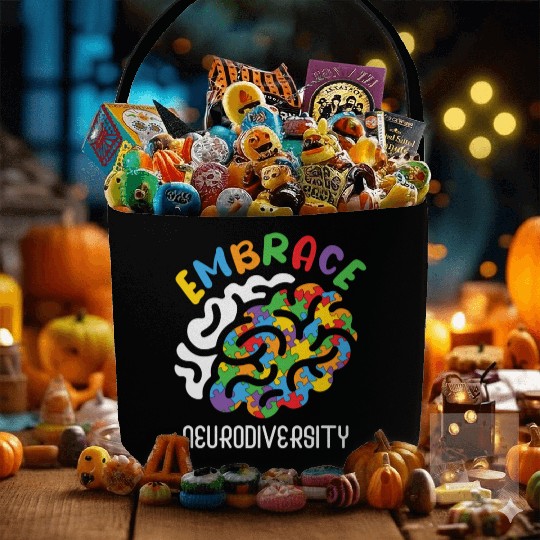 Embrace Neurodiversity Autism Brain Fabric Baskets