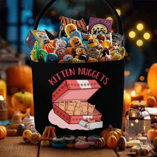 Funny Kittens as Chicken Nuggets, Cat Lover Fabric Baskets