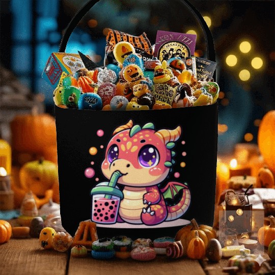 Boba Tea Dragon Kawaii Fabric Baskets