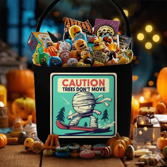 Caution trees don't move retro mummy Fabric Baskets