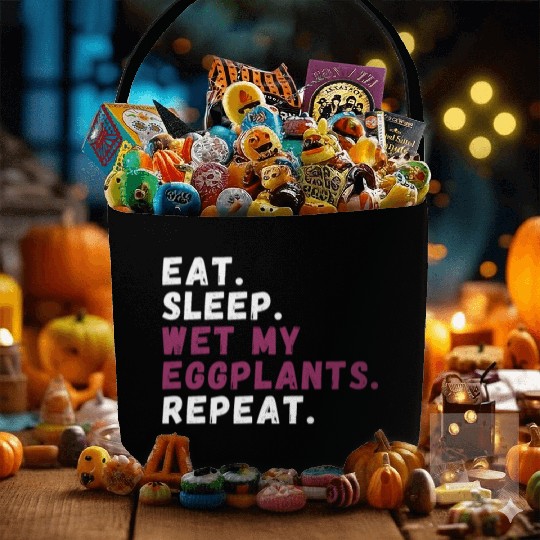 Eggplant Lover Healthy Cuisine Gardening Fabric Baskets