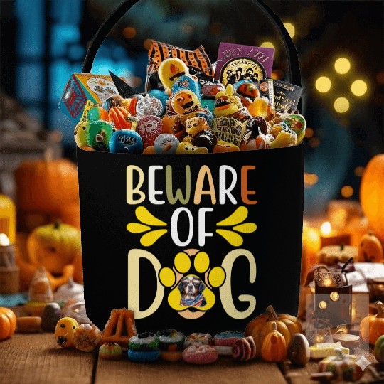 Beware Of Dog Fabric Baskets
