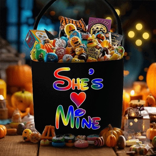 LGBT Pride I'm Her She's Mine Lesbian Couple Love Fabric Baskets