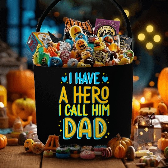 i have a hero i call him dad Fabric Baskets