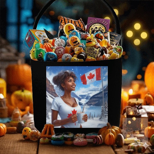 Canadian Winter Snow in Banff Canada Fabric Baskets