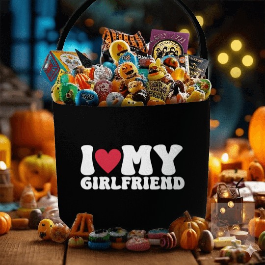 I Love My Girlfriend I Heart My GF Fabric Baskets