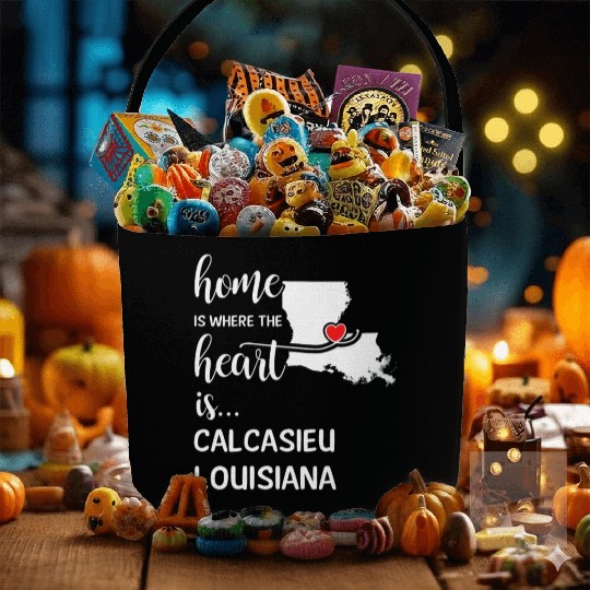 Calcasieu County Louisiana Is Where My Heart Is Fabric Baskets