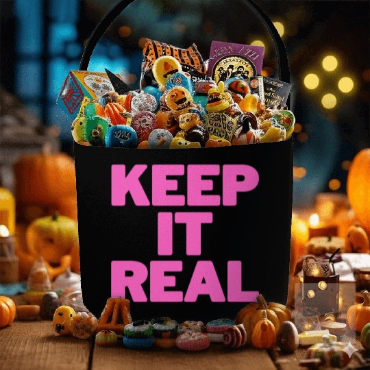 KEEP IT REAL (pink design) Fabric Baskets