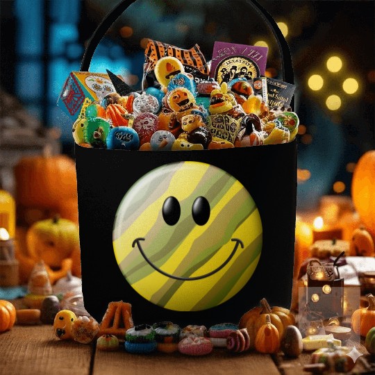 Camo Smiling Happy Face Fabric Baskets