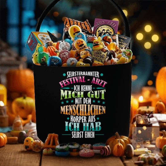 Party saying doctor at festival Fabric Baskets