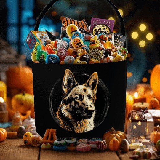 German Shepherd Funny Dog Street Art Comic Pet Fabric Baskets