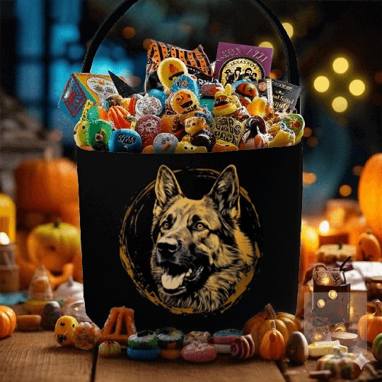 German Shepherd Funny Dog Street Art Comic Pet Fabric Baskets