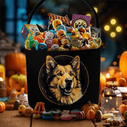 German Shepherd Funny Dog Street Art Comic Pet Fabric Baskets