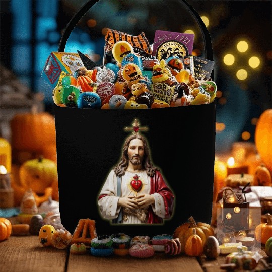 sacred heart of jesus Fabric Baskets