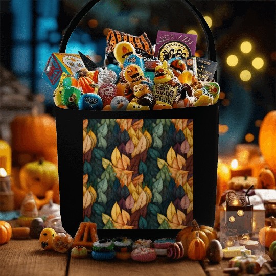 Colorful Fall Leaves Pattern Fabric Baskets
