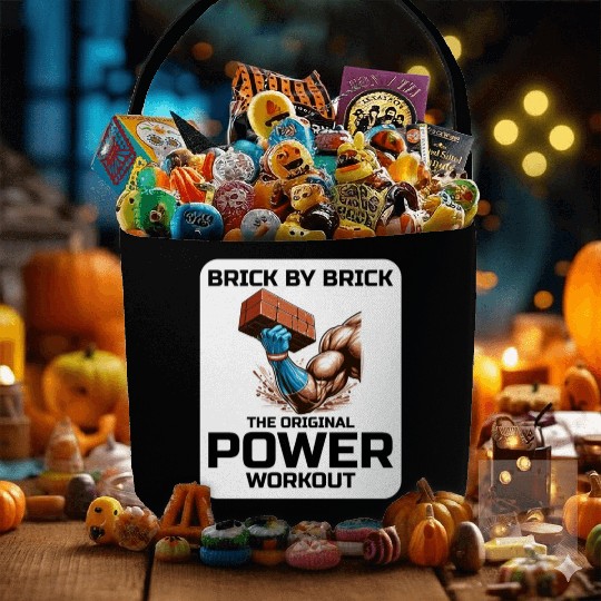 Bricklayer Bricklaying Humor Power Workout Funny Fabric Baskets