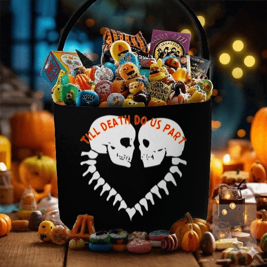 Skulls Till Death Do Us Part Heart © Fabric Baskets