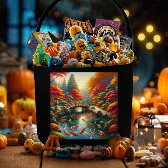 Autumn Harmony Serene Japanese Garden Fabric Baskets