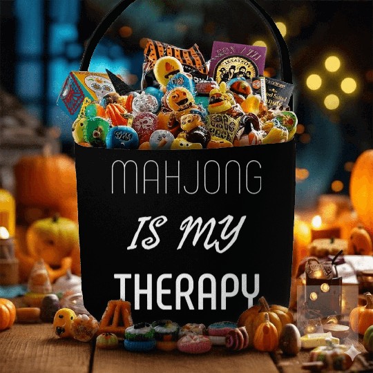 Mahjong Is My Therapy text Fabric Baskets