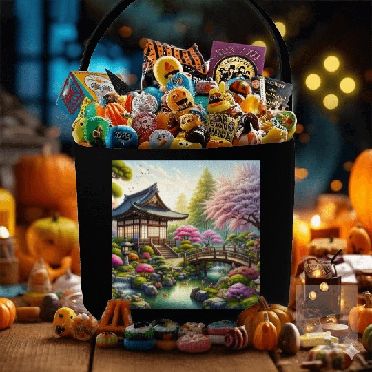 Spring Serenity in Japanese Garden Fabric Baskets