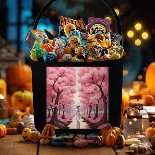 Japanese style art with cherry blossom festival Fabric Baskets