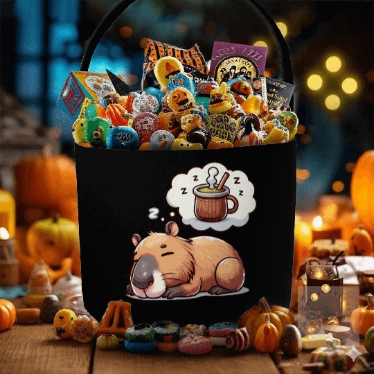 Sweet Capybara Dreaming of Yerba Mate Fabric Baskets