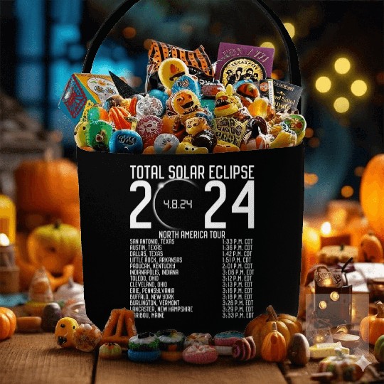 North America Tour 2024 Totality Solar Eclipse Fabric Baskets