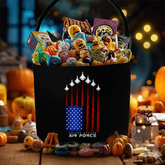 Air Force US Veterans 4th of July Fabric Baskets American