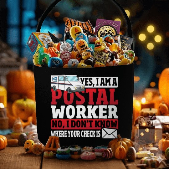 Yes, I Am A Postal Worker Postal Worker Mailman Fabric Baskets