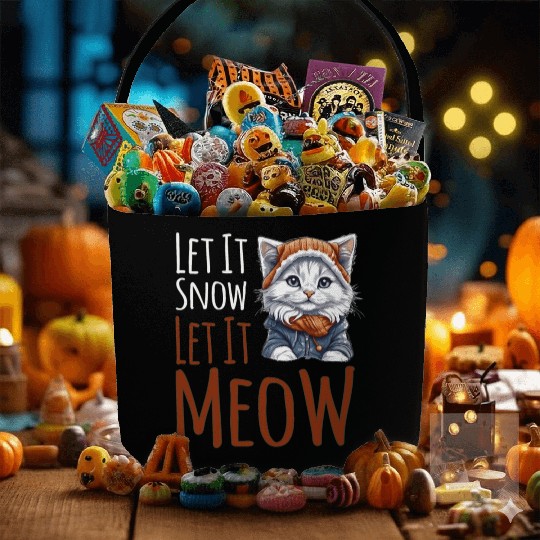 Let It Snow Let It Meow Fabric Baskets