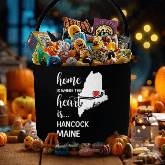 Hancock County Maine Is Where My Heart Is Gift Fabric Baskets