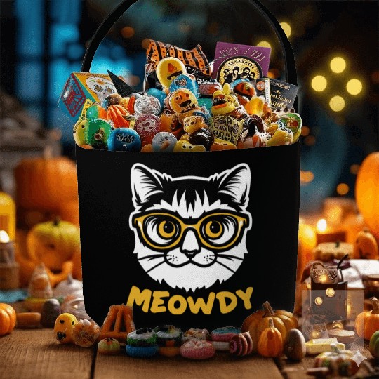 Meowdy Funny Kitty Michigan Gift Fabric Baskets