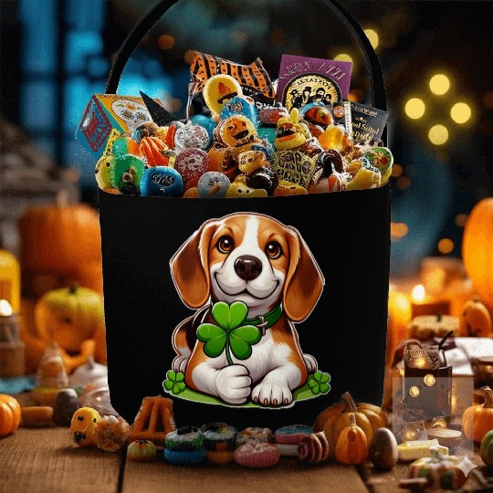 St. Patrick's Day Beagle Fabric Baskets