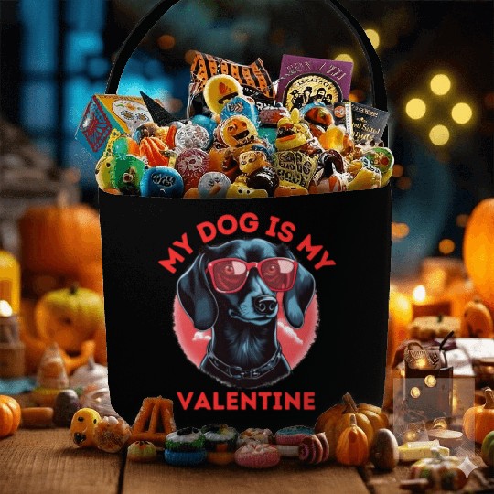 My Dog is my Valentine's Day 2024 Dachshund Dogs Fabric Baskets