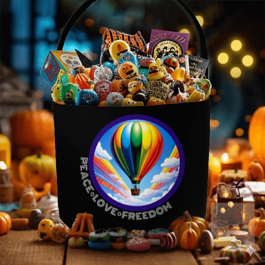 Peace Love Freedom Ballon Fabric Baskets