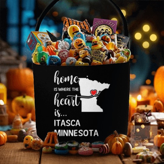 Itasca County Minnesota Is Where My Heart Is Gift Fabric Baskets