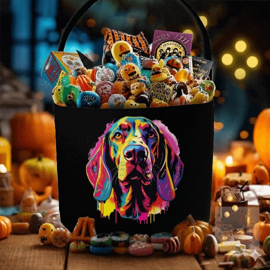 Watercolor Colorful American English Coonhound Fabric Baskets