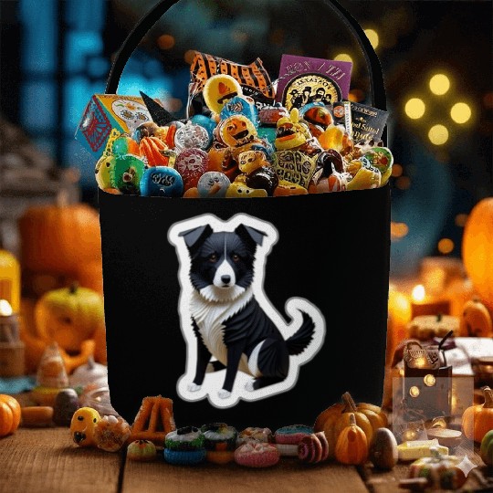 Origami Border Collie Fabric Baskets