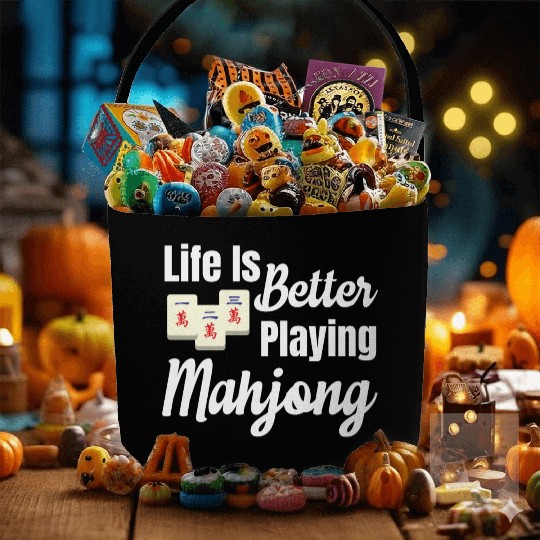 Life Is Better Playing Mahjong Gambling Lottery Fabric Baskets