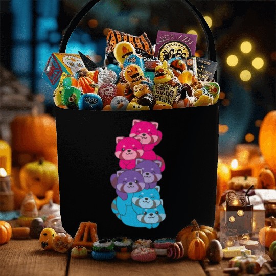 Androgynous Flag Pride Lgbtq Cute Red Panda Fabric Baskets