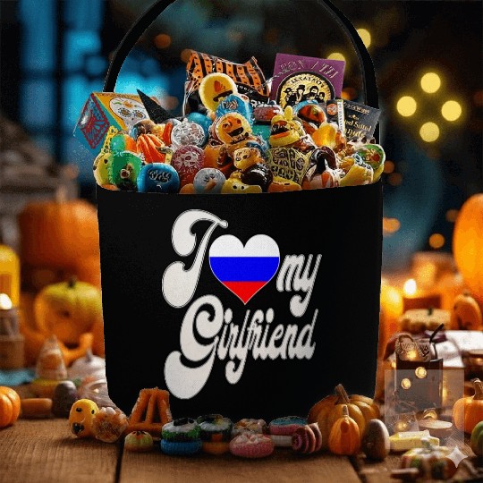 RussiaI Love My Russian Girlfriend Fabric Baskets