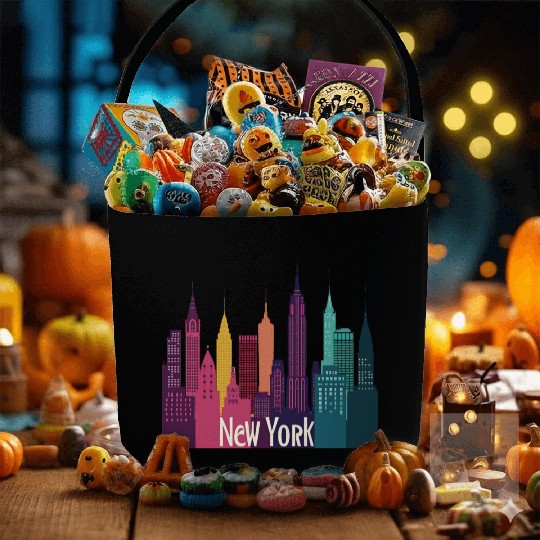 New York City Skyline Fabric Baskets