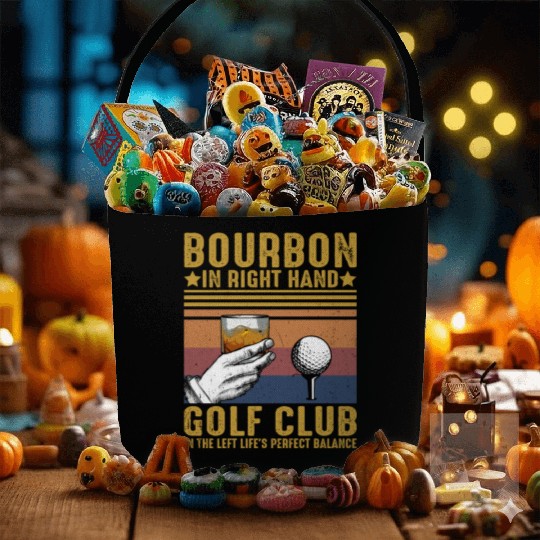 Bourbon Golf Funny Golfer Bourbon Lover Fabric Baskets