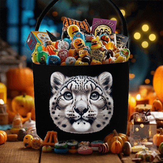 Snow Leopard Leopard White Leopard Fabric Baskets