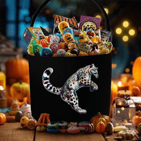 Snow Leopard Leopard White Leopard Fabric Baskets