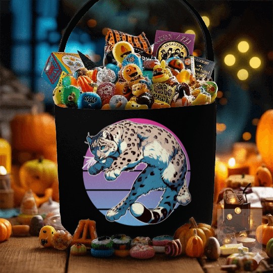 Snow Leopard Leopard White Leopard Fabric Baskets